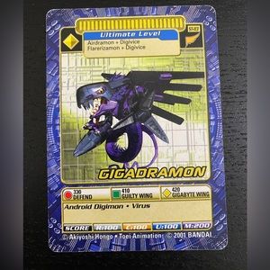 🔴2/$10 SALE🔴 Gigadramon ST-113 2001 Digimon Trading Card